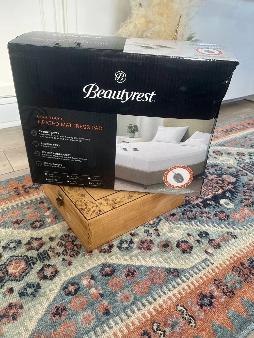 New Beauty Rest Cool Touch Heated Mattress Pad Size Twin XL New in Box